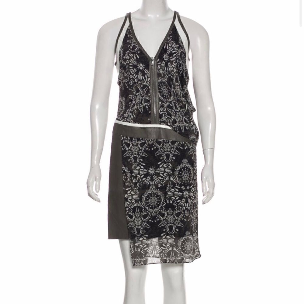 Helmet Lang Printed Knee-Length Dress with Tag